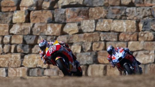 Una battaglia Marquez-Dovizioso ad Aragon. Ap