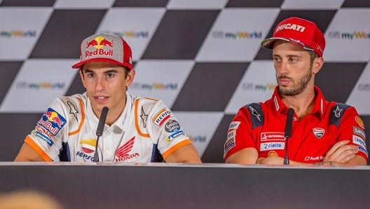 Marc Marquez e Andrea Dovizioso. Epa