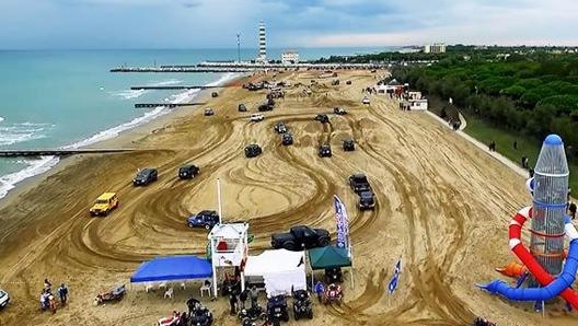 La spiaggia di Jesolo dove si svolge la Daytona Beach