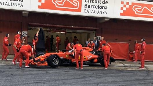 Vettel in azione al Montmelò