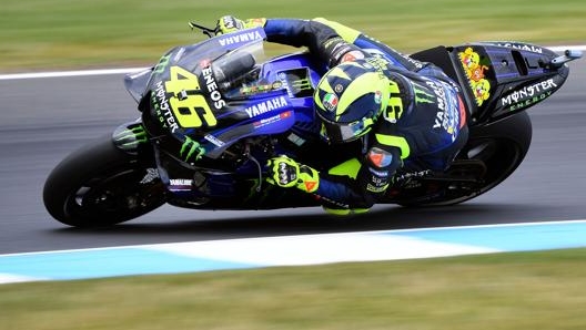 Rossi durante il GP d'Australia. Afp