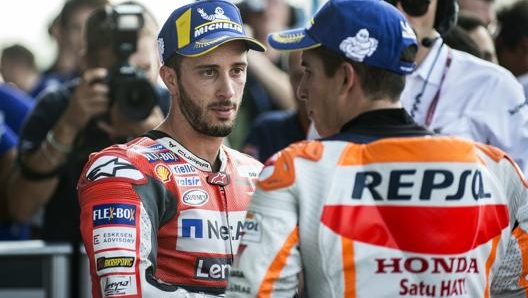 Andrea Dovizioso e Marc Marquez in Thailandia lo scorso anno. Ciamillo