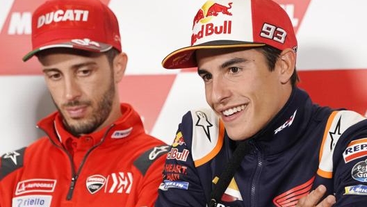 Andrea Dovizioso e Marc Marquez. Epa