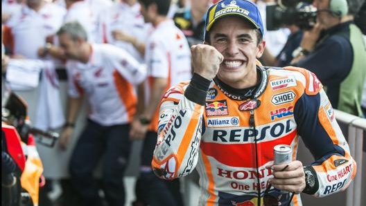 La gioia di Marc Marquez per la vittoria nel 2018. Ciamillo