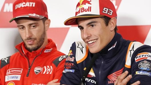 Andrea Dovizioso e Marc Marquez. Epa