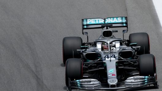 Hamilton durante le qualifiche. Getty