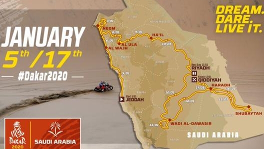 La mappa della Dakar 2020, in Arabia Saudita