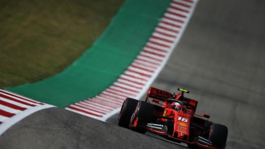 Charles Leclerc in azione in Texas. Afp