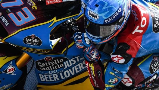 Alex Marquez in azione a Sepang. Afp