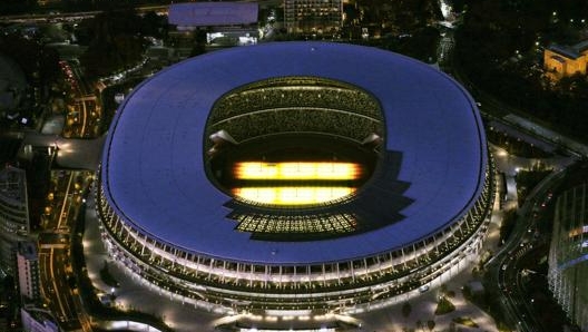 Lo stadio Nazionale di Tokyo che sarà protagonista dell’Olimpiade 2020. Ap