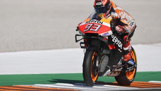 Marquez durante i test di Valencia. Getty