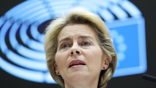 La presidente della Commissione europea Ursula von der Leyen. Afp