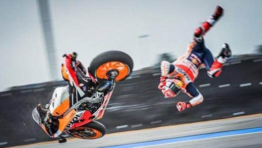 Marquez caduto alla fine delle prime prove libere del GP di Thailandia di quest'anno