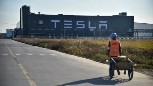 La Gigafactory di Shanghai. Afp