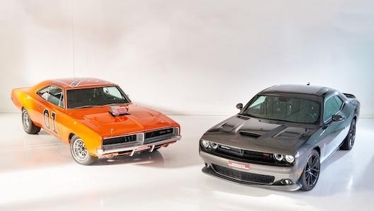 La Charger del 1969 e la Challenger del 2018 di un collezionista italiano esposte da Cavauto