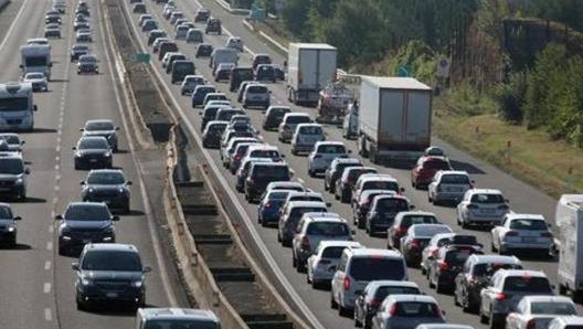 Un tratto autostradale fortemente trafficato