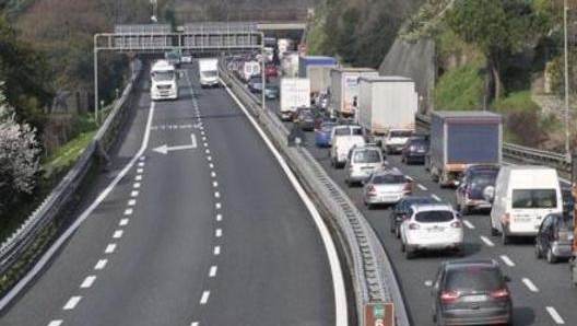 Il tratto autostradale tra Rapallo e Chiavari, sull'Aurelia