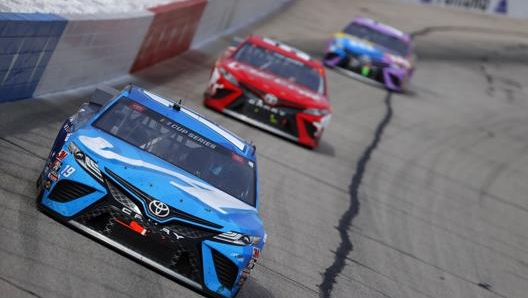 La Toyota numero 19 del team di Joe Gibbs guidata da Martin Truex Jr. vincitore delle prime due stage. AFP