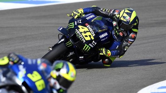 Valentino Rossi, 41 anni, in azione a Jerez. Getty