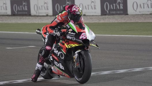 Aleix Espargaro in pista a Doha. Getty