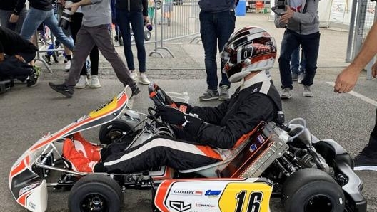 Charles Leclerc sul kart a Lonato