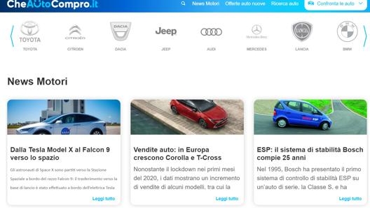 Il sito si arricchisce con le ultime notizie sul mondo dell’auto