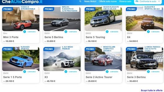 Ampio spazio alle offerte promozionali ufficiali delle case automobilistiche