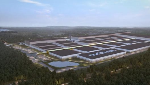 Un rendering della Gigafactory che Northvolt sta costruendo in Svezia