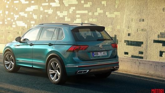 Il profilo posteriore della Volkswagen Tiguan Restyling 2020