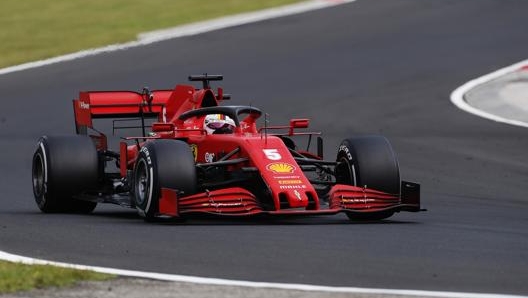 La SF1000 di Sebastian Vettel, ieri sesta nel GP di Ungheria. GETTY IMAGES