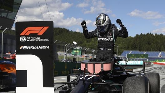 La gioia di Bottas per la vittoria