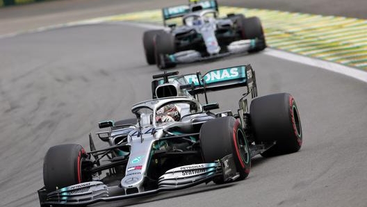 Le Mercedes di Hamilton e Bottas. LaPresse