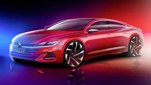 Il disegno della Volkswagen Arteon berlina