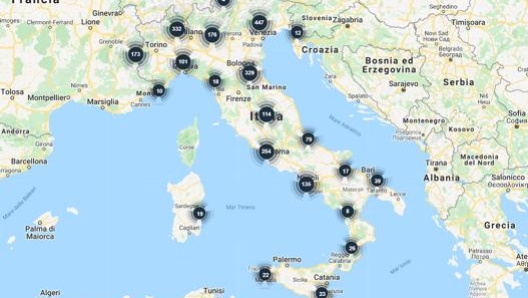 L’attuale rete di ricarica di Be Charge