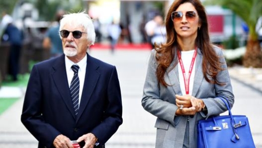 Bernie Ecclestone, 89 anni, e la moglie Fabiana. Getty