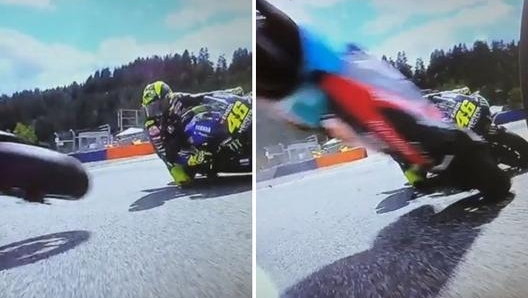 La moto di Morbidelli sfiora Rossi