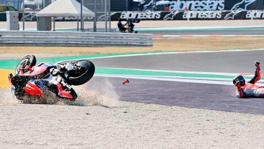 La caduta di Pecco Bagnaia