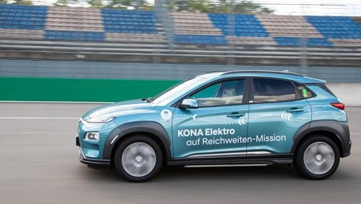 Una delle Kona Electric impegnate nel tentativo di record