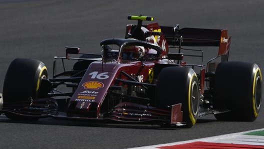 Leclerc in azione al Mugello. Getty