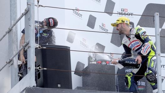 La festa di Romano Fenati a Misano. Ansa