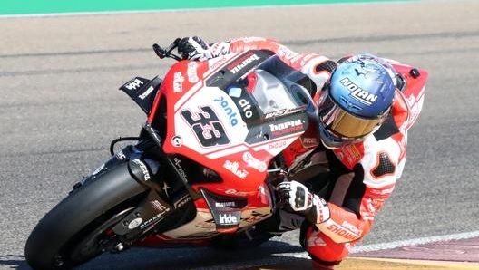 Melandri ad Aragon sulla Ducati del team Barni. Epa