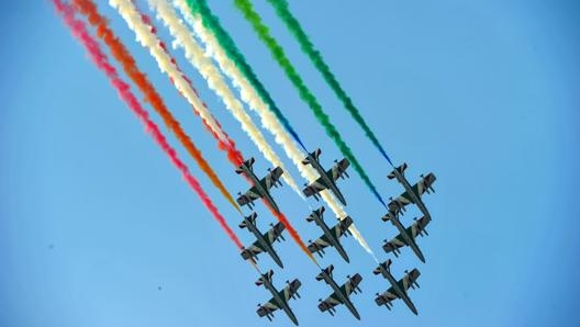 Le Frecce Tricolori prima del via