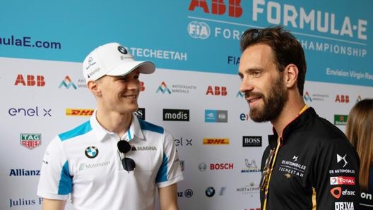 Max Guenther, più giovane vincitore di un E-prix a Santiago, e il campione, Jean-Eric Vergne. Getty Images