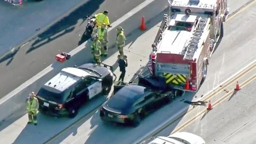 L’incidente di un’auto elettrica in California avvenuto nel 2019. Ap