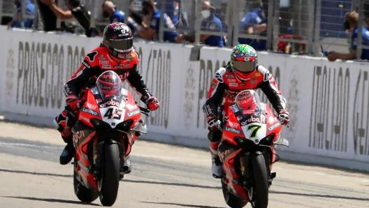 Chaz Davies (numero 7, Ducati), talentuoso ma non sempre “in giornata”. Epa