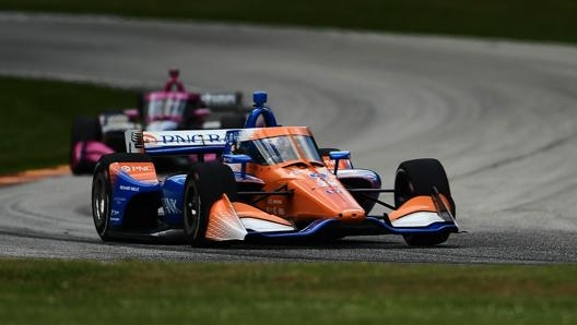 La Dallara-Honda di Scott Dixon (team Chip Ganassi). Il neozelendese, già 5 volte campione, dopo 6 gare è al comando. AFP