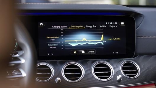 L’ultima generazione dell’infotainment Mbux è dotato di display da 10,25”, o in opzione da 12,3 pollici