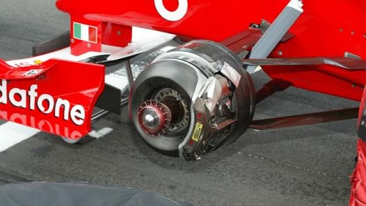 L’impianto frenante Brembo di una Ferrari F2005, piloti Schumacher e Barrichello