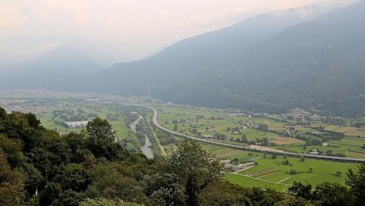 La valle del Fiume Adda in prossimità di Morbegno. Masperi