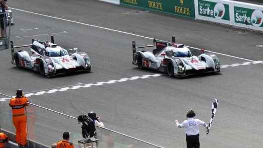 Audi ha messo a segno 13 vittorie a Le Mans, qui il successo del 2014. Ap